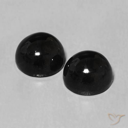 Pedras preciosas de Ônix Preto natural de 2.32 ct, Redondo, Opaco