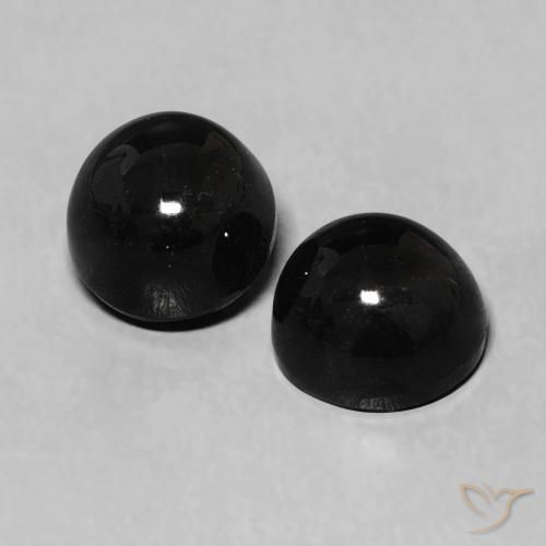 Pedras preciosas de Ônix Preto natural de 2.43 ct, Redondo, Opaco