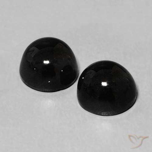Pedras preciosas de Ônix Preto natural de 2.43 ct, Redondo, Opaco