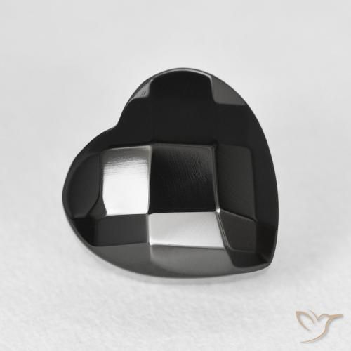 Ônix Preto Natural 4.40ct, Coração, Opaco