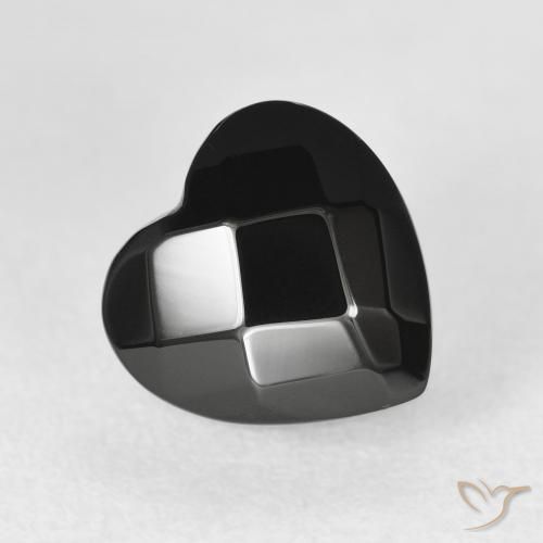 Ônix Preto Natural 4.36ct, Coração, Opaco