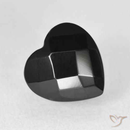 Ônix Preto Natural 4.46ct, Coração, Opaco