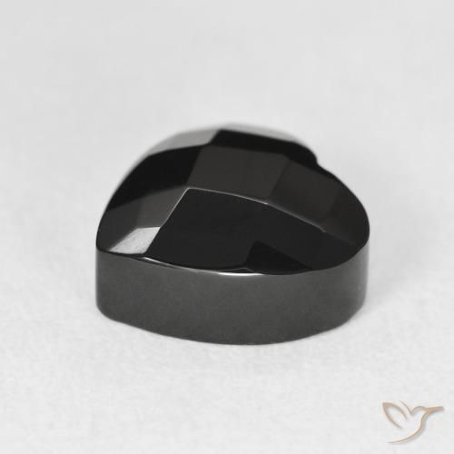 Ônix Preto Natural 4.46ct, Coração, Opaco