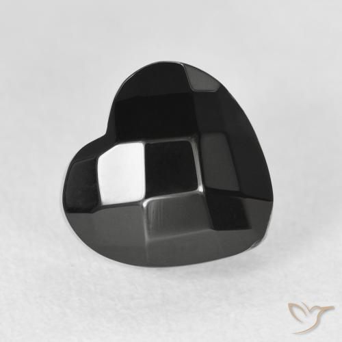 Ônix Preto Natural 4.31ct, Coração, Opaco