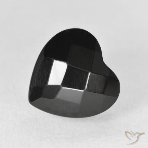 Ônix Preto Natural 4.46ct, Coração, Opaco