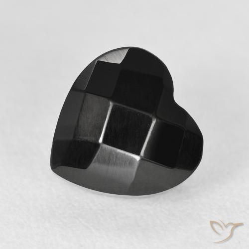 Ônix Preto Natural 4.12ct, Coração, Opaco