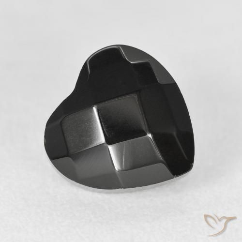 Ônix Preto Natural 3.90ct, Coração, Opaco