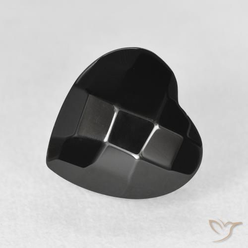 Ônix Preto Natural 4.14ct, Coração, Opaco
