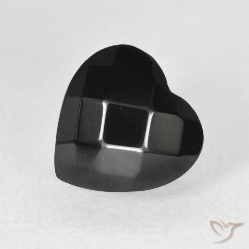 Ônix Preto Natural 4.20ct, Coração, Opaco