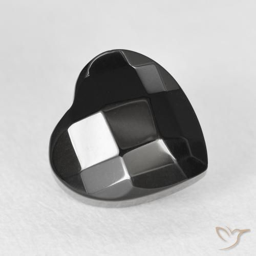 Ônix Preto Natural 4.33ct, Coração, Opaco
