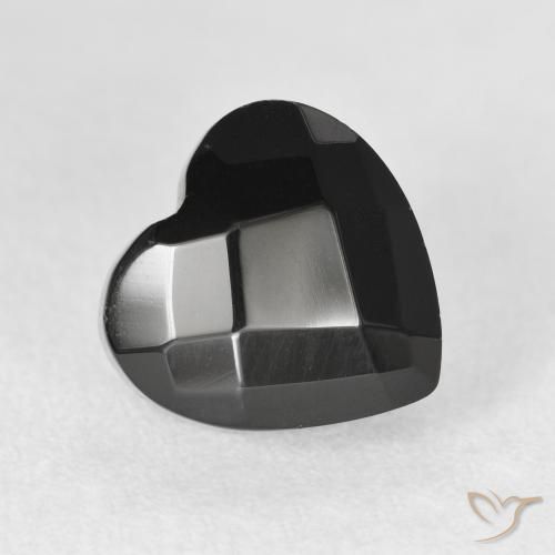 Ônix Preto Natural 4.19ct, Coração, Opaco