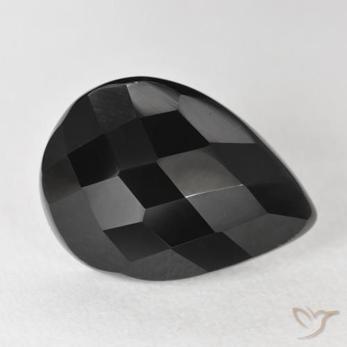 Ônix Preto Natural 8.25ct, Formato de pêra, Opaco