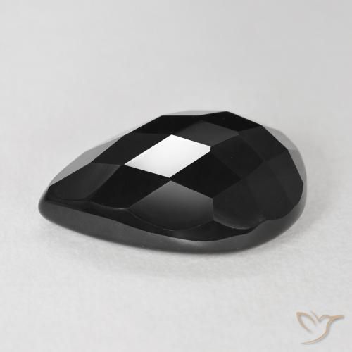 Ônix Preto Natural 8.25ct, Formato de pêra, Opaco