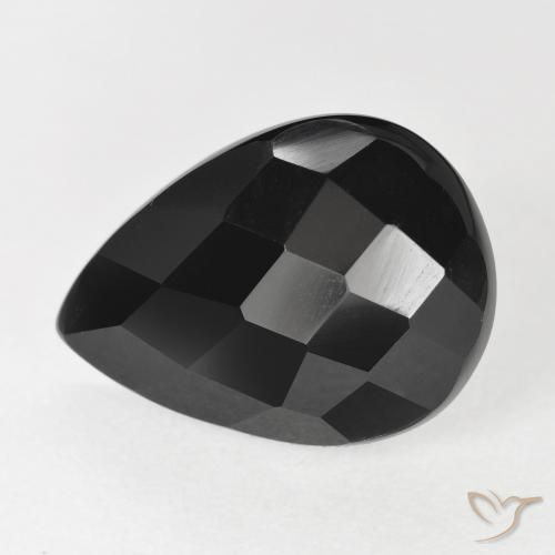 9.19ct Natural Preto Ônix, Formato de pêra, Opaco