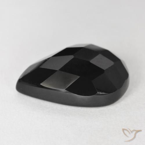 Ônix Preto Natural 9.19ct, Formato de pêra, Opaco