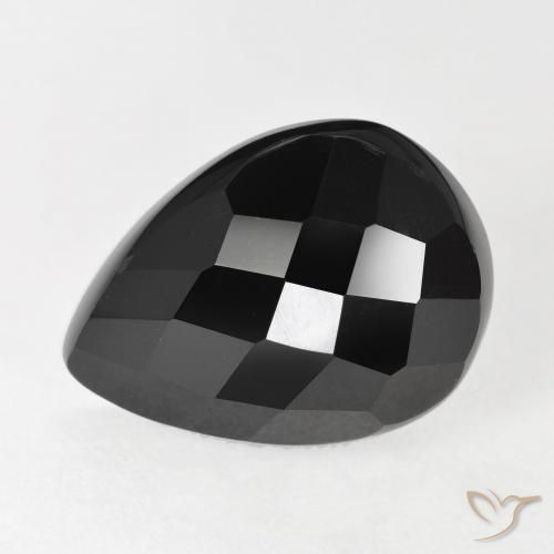 Ônix Preto Natural 11.00ct, Formato de pêra, Opaco