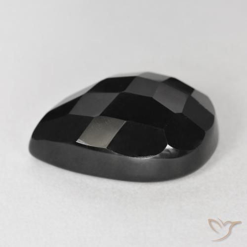 Ônix Preto Natural 11.00ct, Formato de pêra, Opaco