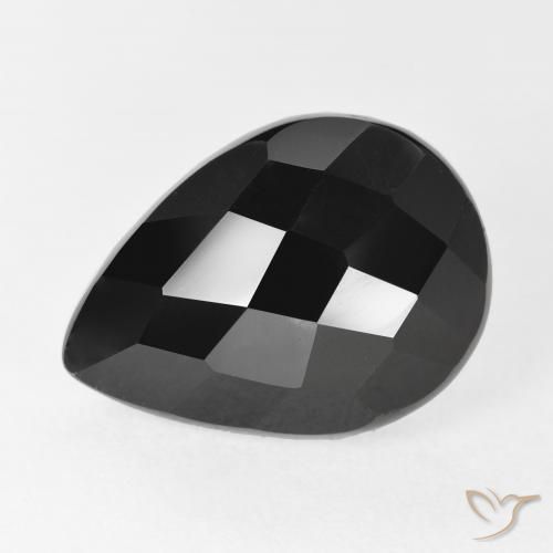 Ônix Preto Natural 10.69ct, Formato de pêra, Opaco