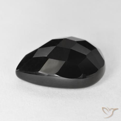 Ônix Preto Natural 10.69ct, Formato de pêra, Opaco
