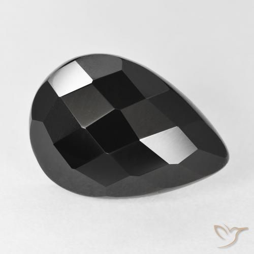 7.67ct Natural Preto Ônix, Formato de pêra, Opaco