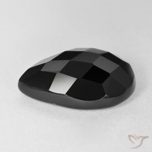 Ônix Preto Natural 8.80ct, Formato de pêra, Opaco