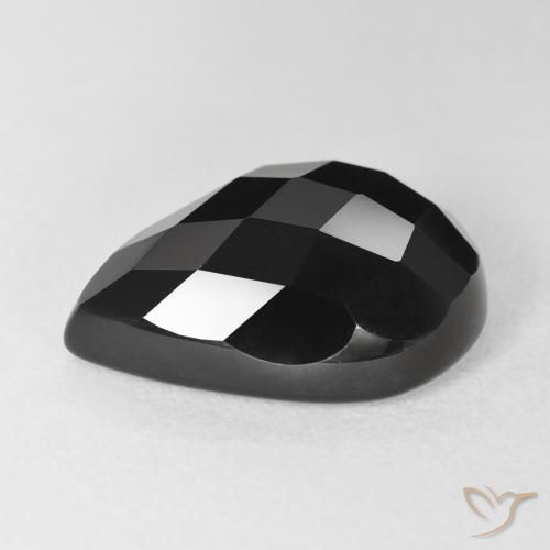 Ônix Preto Natural 10.04ct, Formato de pêra, Opaco
