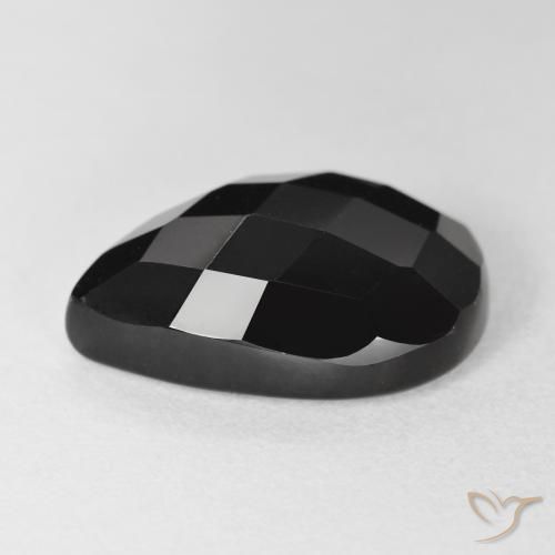 Ônix Preto Natural 8.88ct, Formato de pêra, Opaco