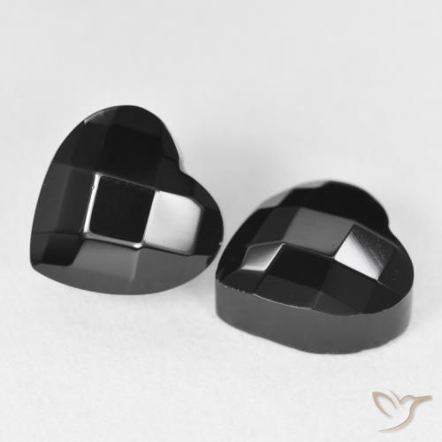 Pedras preciosas de Ônix Preto natural de 8.50 ct, Coração, Opaco