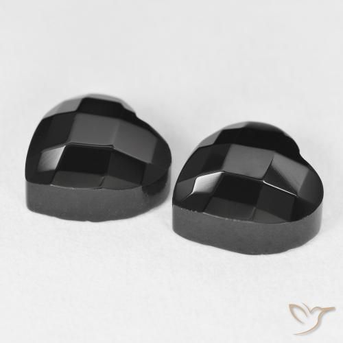 Pedras preciosas de Ônix Preto natural de 8.50 ct, Coração, Opaco