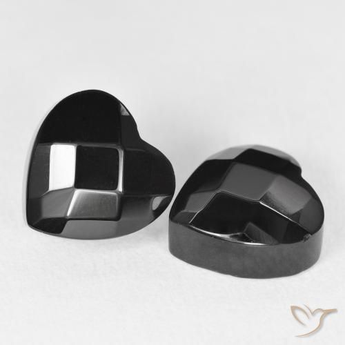 Pedras preciosas de Ônix Preto natural de 8.67 ct, Coração, Opaco