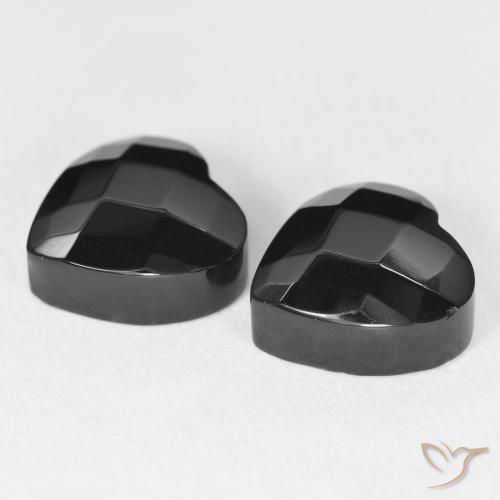 Pedras preciosas de Ônix Preto natural de 8.67 ct, Coração, Opaco