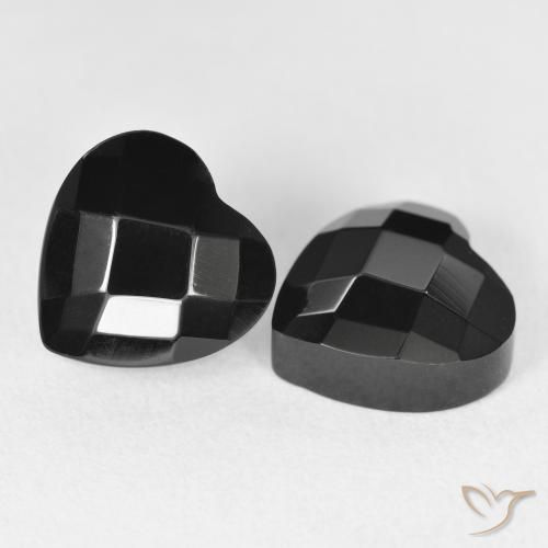 Pedras preciosas de Ônix Preto natural de 8.52 ct, Coração, Opaco