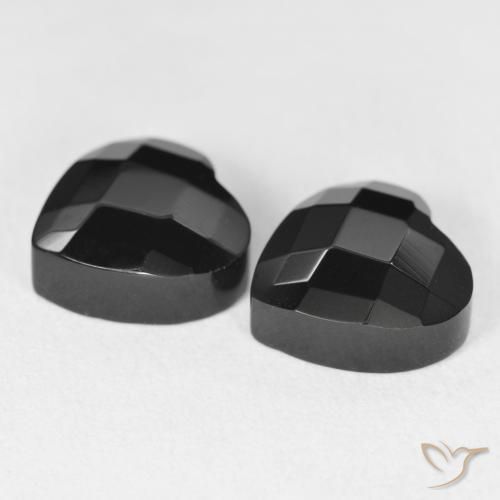 Pedras preciosas de Ônix Preto natural de 8.52 ct, Coração, Opaco