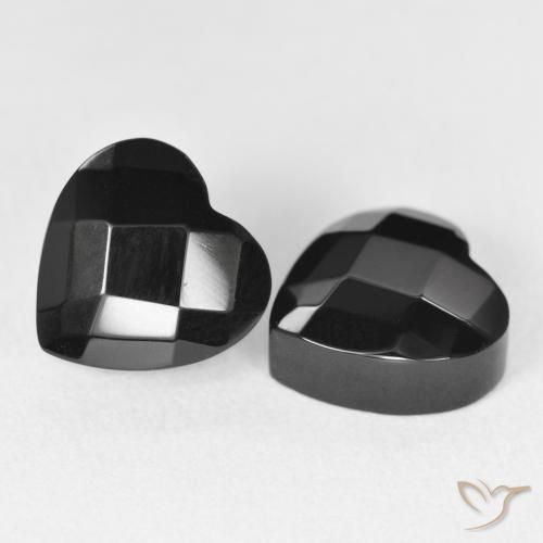 Pedras preciosas de Ônix Preto natural de 8.66 ct, Coração, Opaco