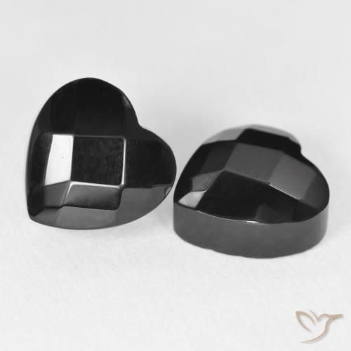 Pedras preciosas de Ônix Preto natural de 8.42 ct, Coração, Opaco