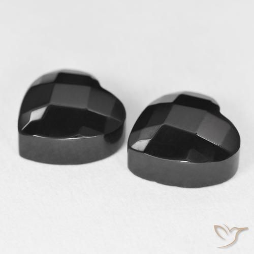 Pedras preciosas de Ônix Preto natural de 8.42 ct, Coração, Opaco