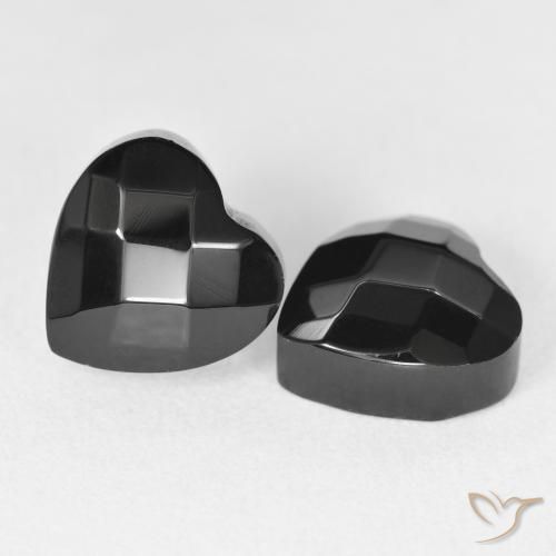 Pedras preciosas de Ônix Preto natural de 8.69 ct, Coração, Opaco