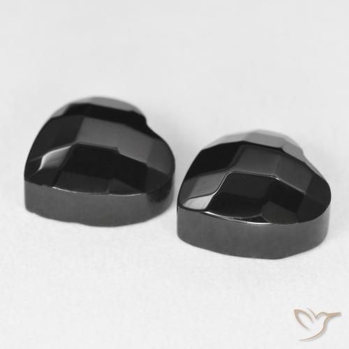 Pedras preciosas de Ônix Preto natural de 8.69 ct, Coração, Opaco