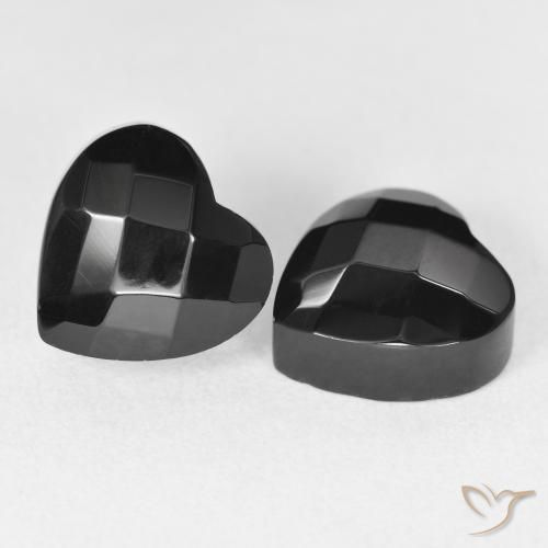 Pedras preciosas de Ônix Preto natural de 8.66 ct, Coração, Opaco