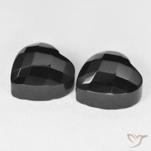 Pedras preciosas de Ônix Preto natural de 8.66 ct, Coração, Opaco