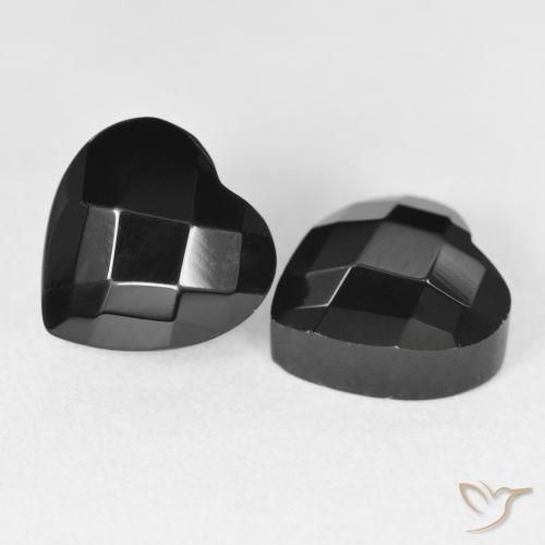 Pedras preciosas de Ônix Preto natural de 8.57 ct, Coração, Opaco