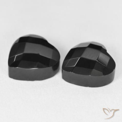 Pedras preciosas de Ônix Preto natural de 8.57 ct, Coração, Opaco