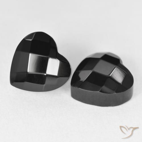 Pedras preciosas de Ônix Preto natural de 8.54 ct, Coração, Opaco