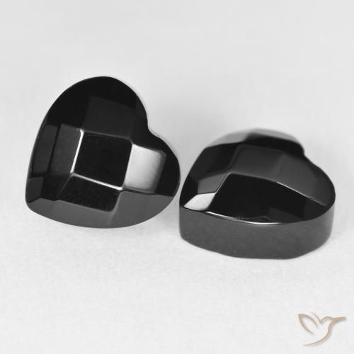 Pedras preciosas de Ônix Preto natural de 8.43 ct, Coração, Opaco