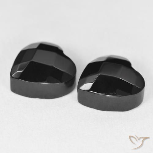 Pedras preciosas de Ônix Preto natural de 8.43 ct, Coração, Opaco