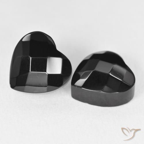 Pedras preciosas de Ônix Preto natural de 8.82 ct, Coração, Opaco