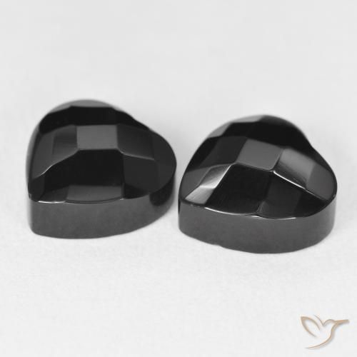 Pedras preciosas de Ônix Preto natural de 8.82 ct, Coração, Opaco