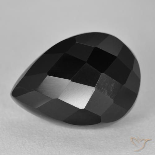 Ônix Preto Natural 10.40ct, Formato de pêra, Opaco