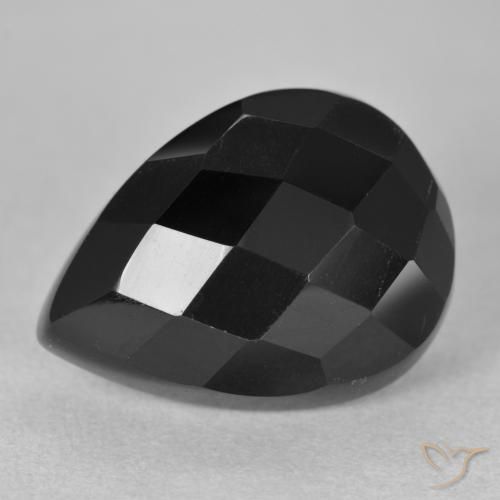 10.11ct Natural Preto Ônix, Formato de pêra, Opaco