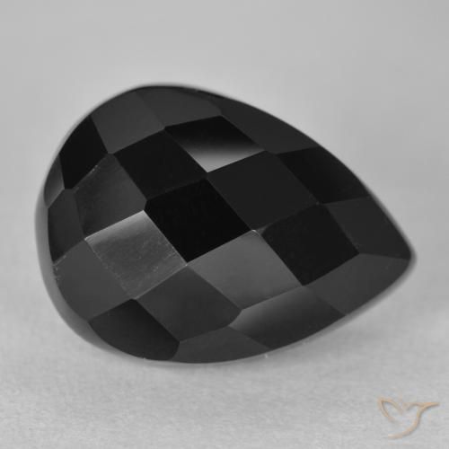 Ônix Preto Natural 10.11ct, Formato de pêra, Opaco